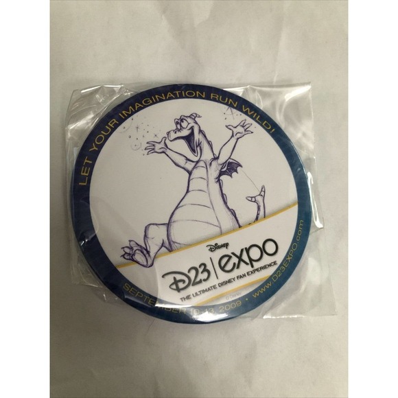 Set Of 7 Disney D23 Expo 2009 Button Pin Badge UNOPENED Complete New Sealed - Picture 8 of 9